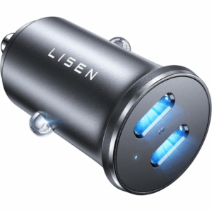 LISEN Dual Type 45W+45W Car Charger USB C 2 Port
